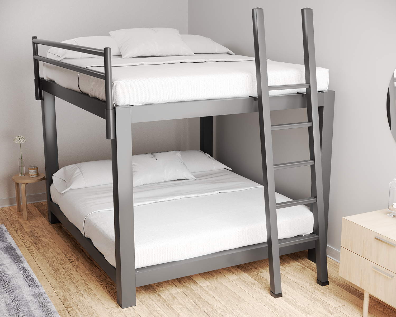 King Bunk Bed Charcoal Ladder