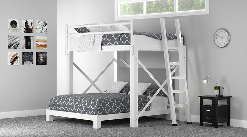 Twin Over King L Shaped Bunk Bed, Full Over L Shaped Bunk Bed With Desk And Drawers