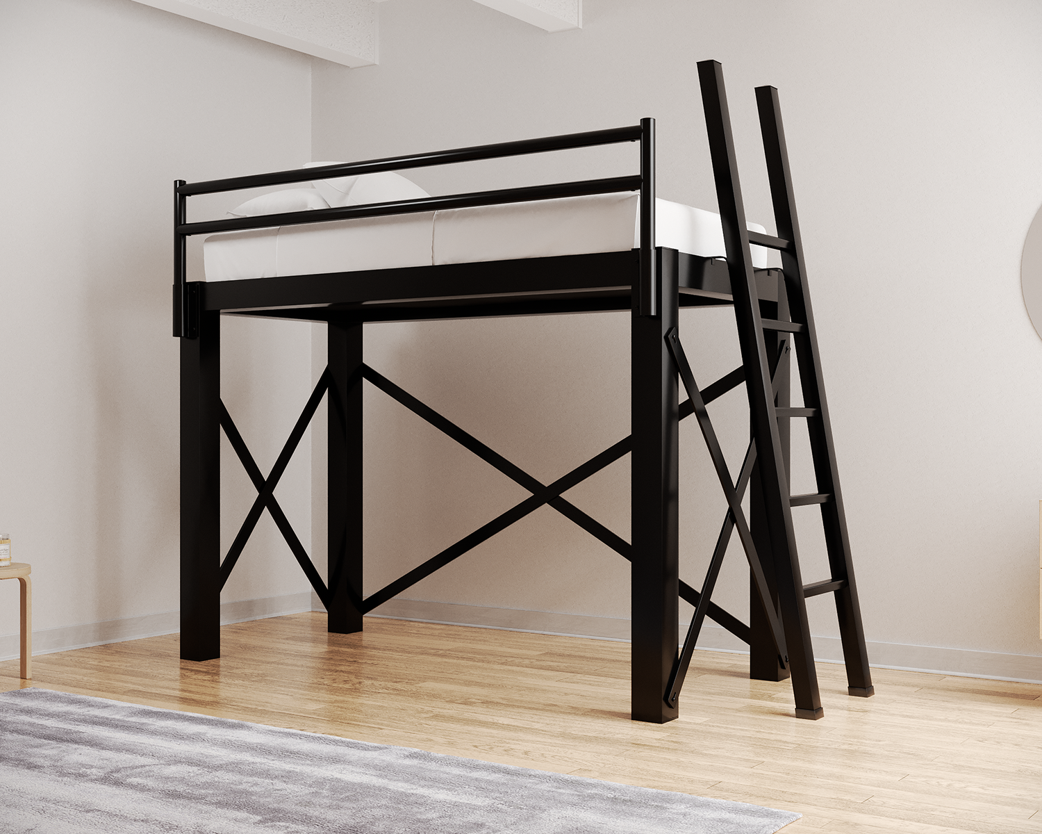 Twin Xl Loft Bed Black Ladder