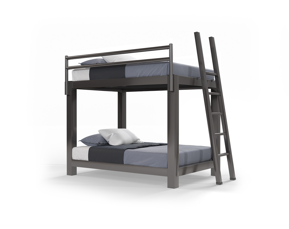 Full Over Full Bunk Bed in Charcoal - Size 1200x948