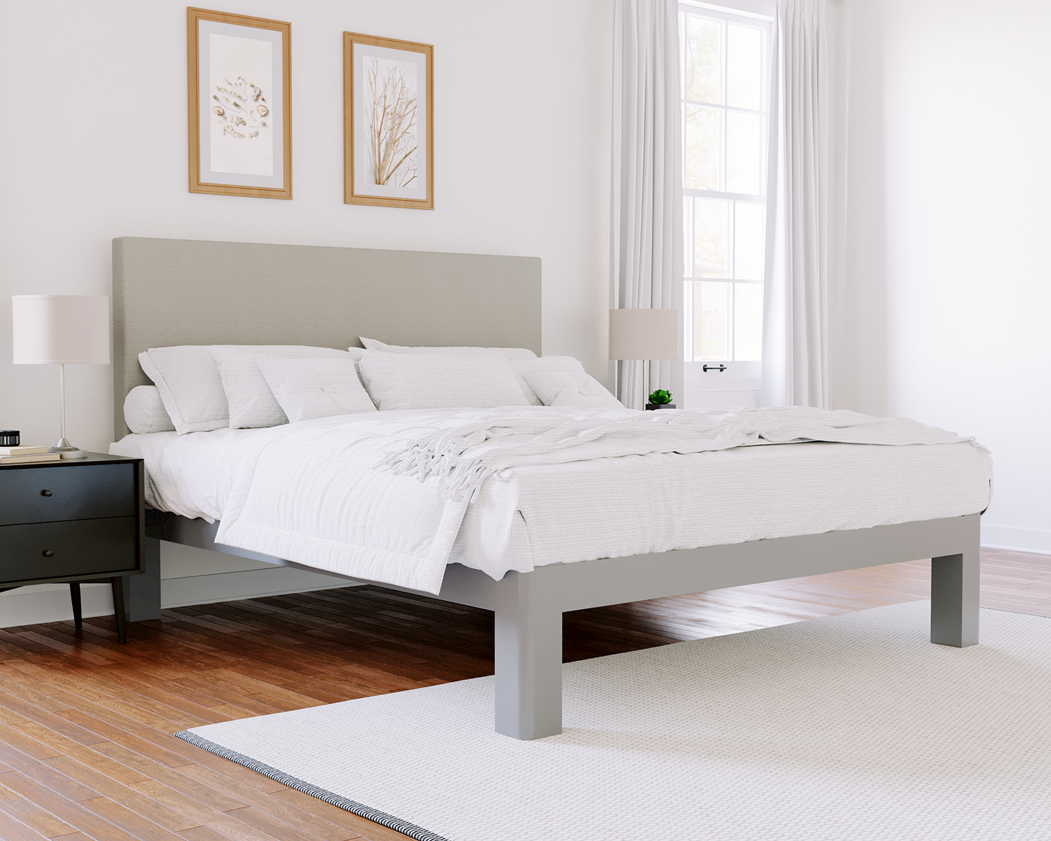 California King Platform Bed Gray Light Gray
