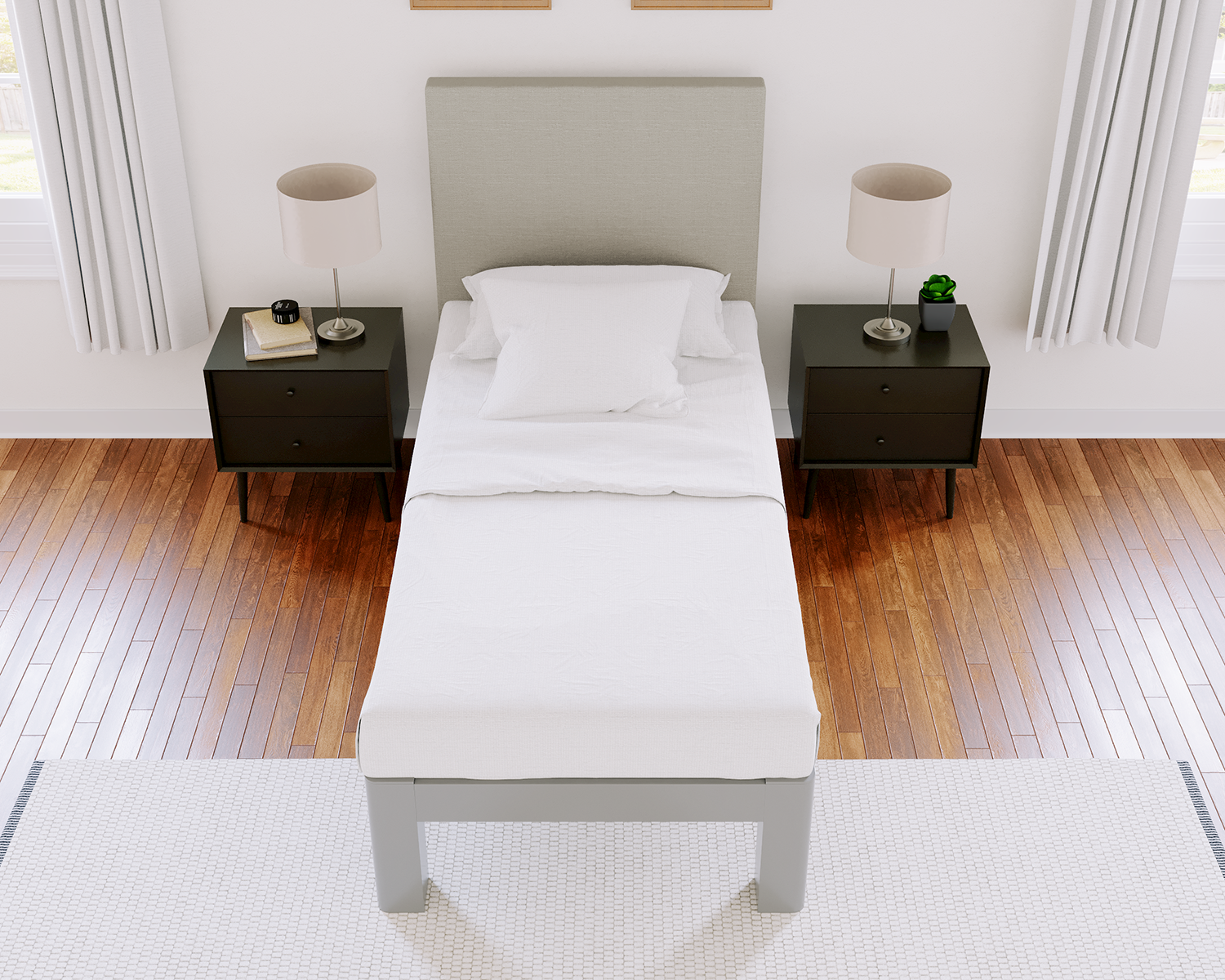 Twin Xl Platform Bed Gray Light Gray