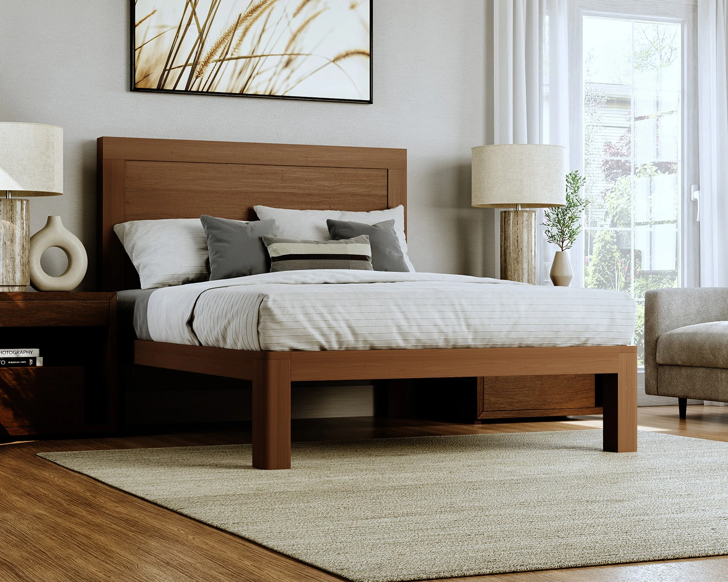 Queen Wood Platform Bed