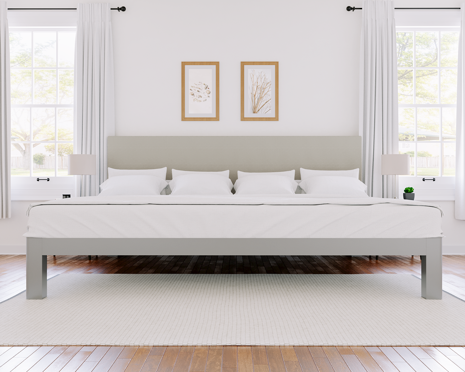 Alaskan King Platform Bed Gray Light Gray