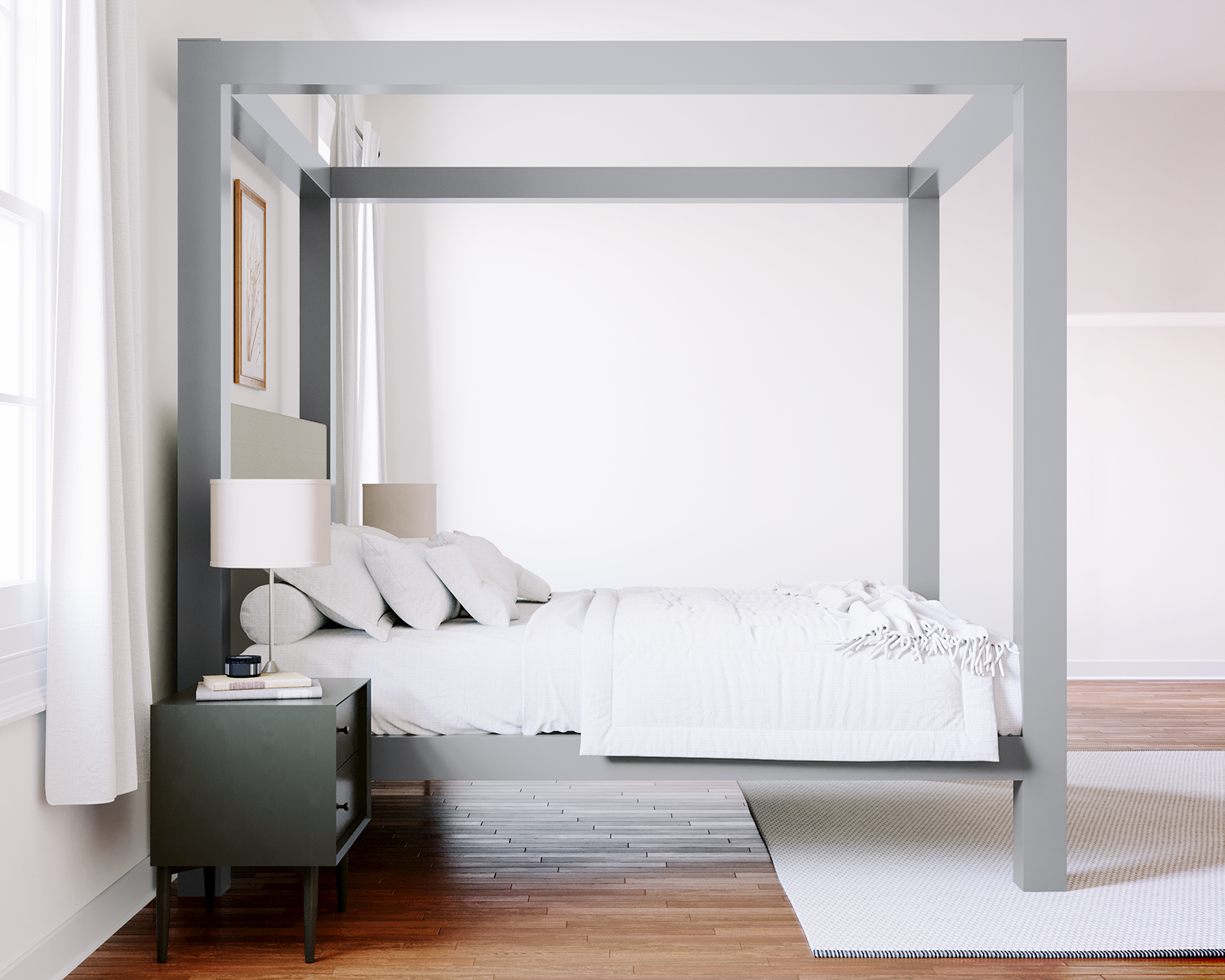 California King Canopy Bed Gray Light Gray