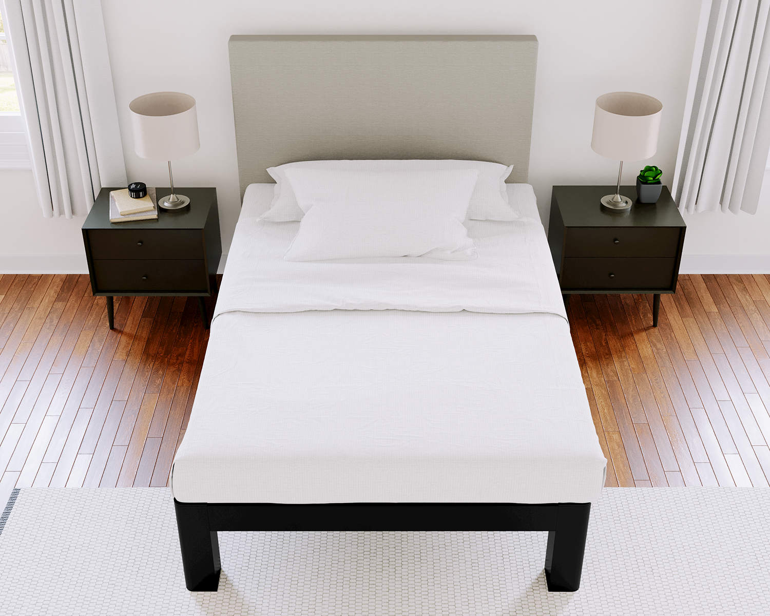 Full Xl Platform Bed Black Light Gray