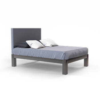 A charcoal queen size platform Standard Bed