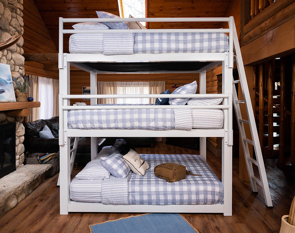 triple bunk bed queen size