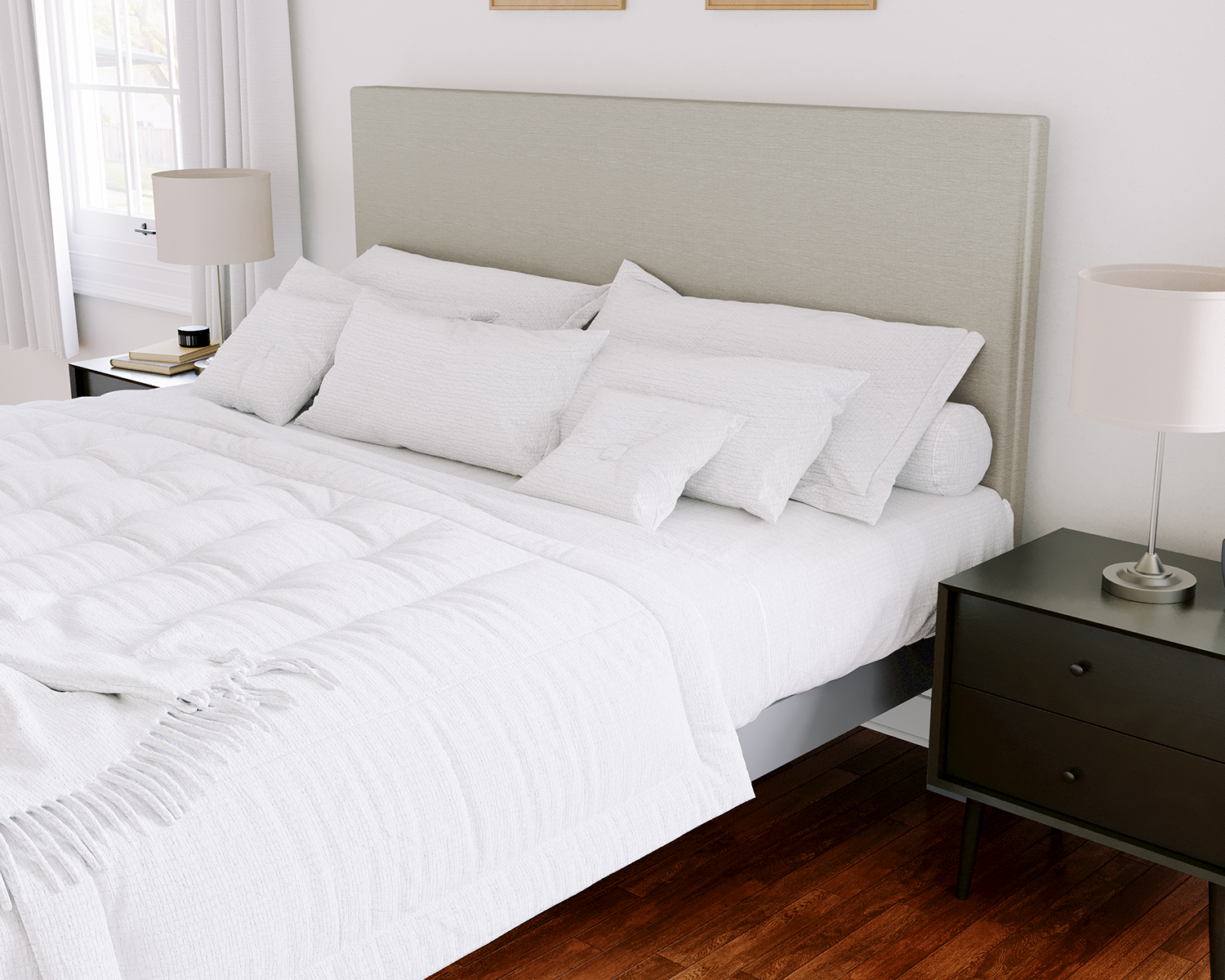 California King Platform Bed Gray Light Gray