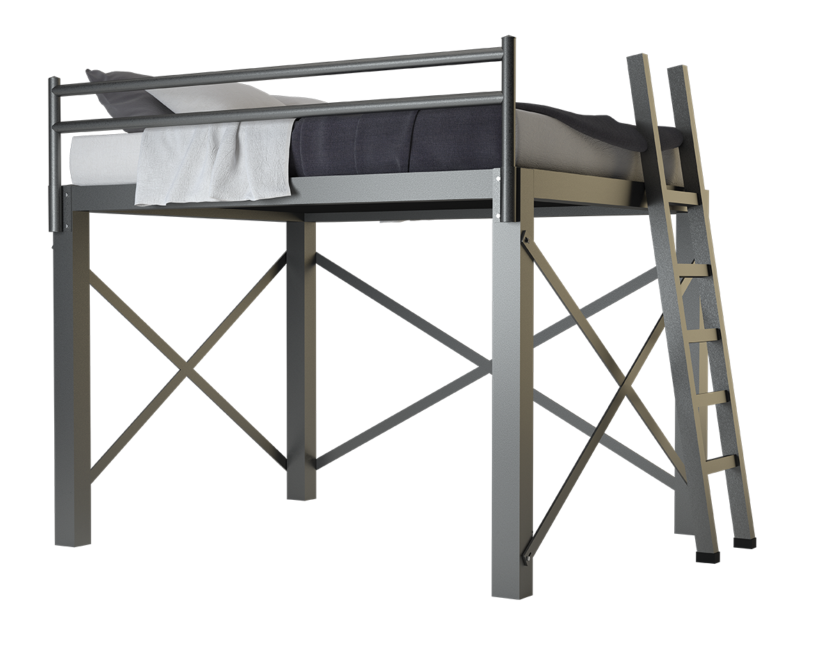 A charcoal California King size Adult Loft Bed