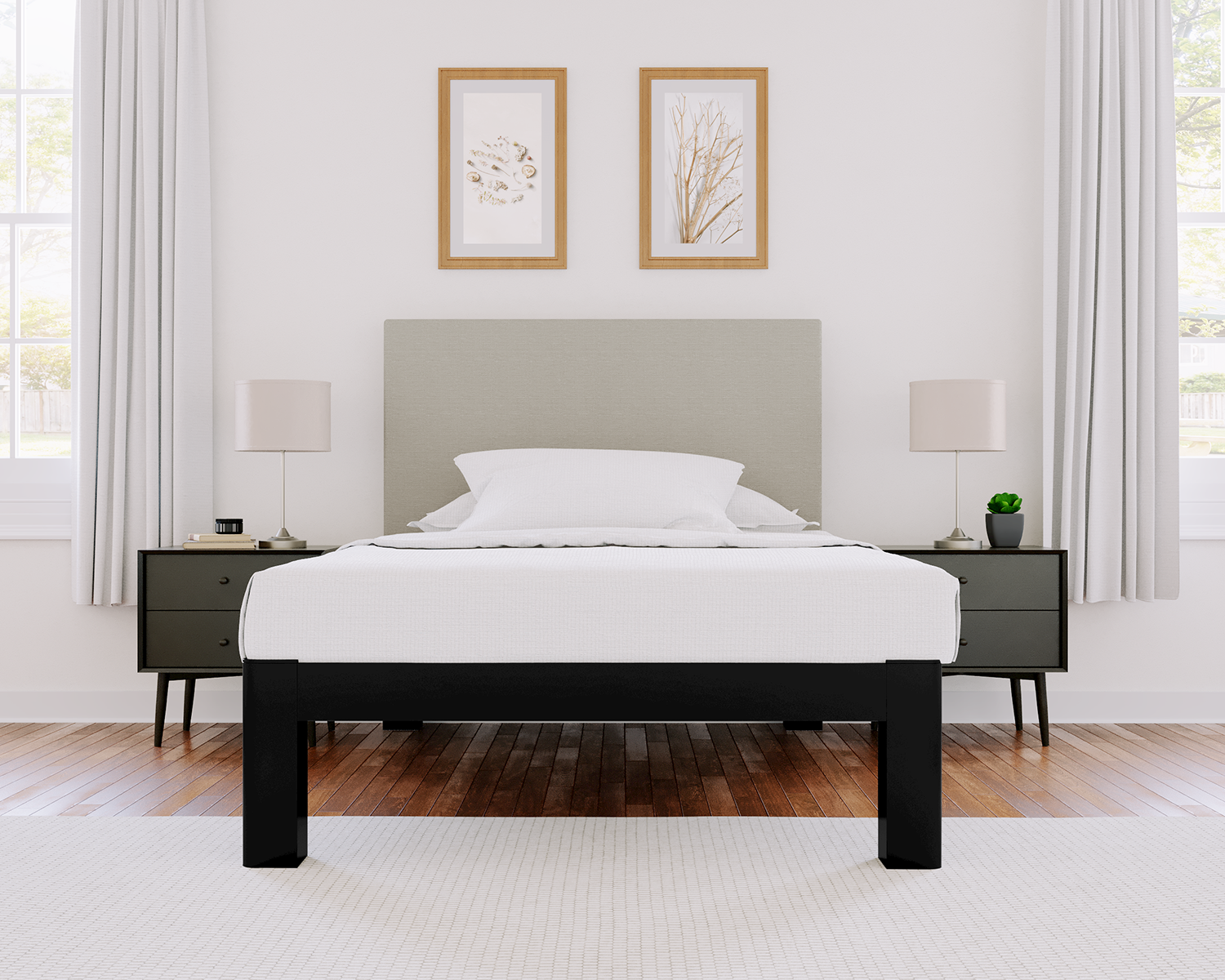 Full Xl Platform Bed Black Light Gray