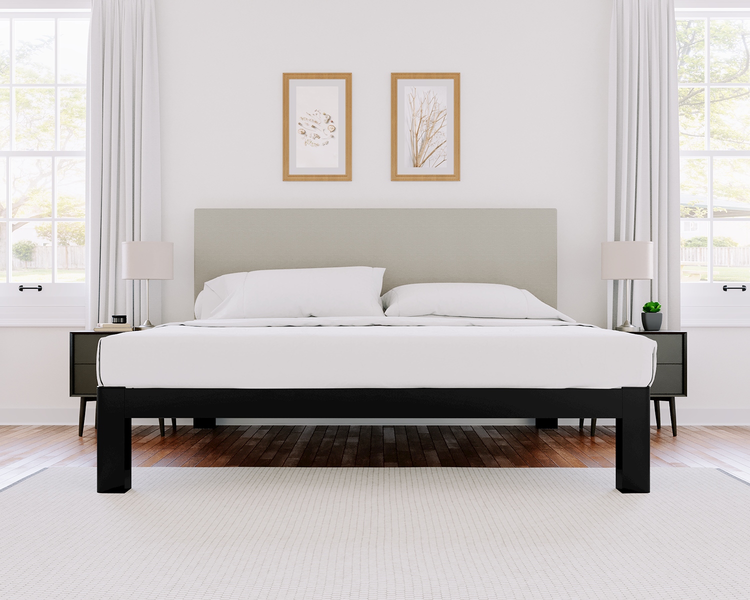 Wyoming King Platform Bed Black Light Gray