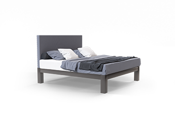 A charcoal King size metal Platform Bed