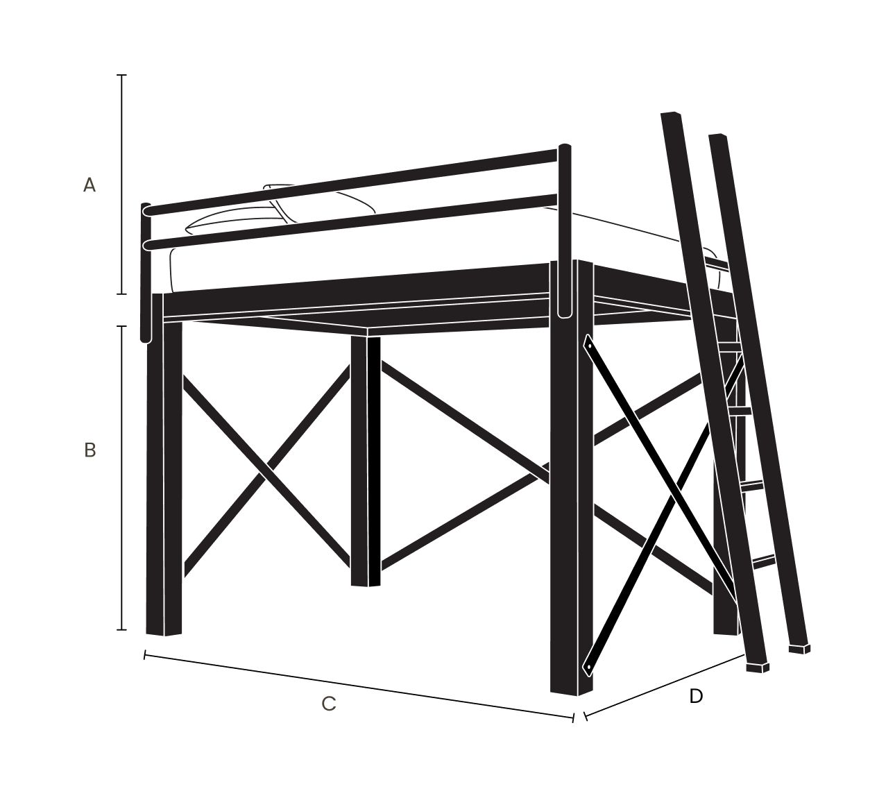 Twin XL Loft Bed - AdultBunkBeds.com