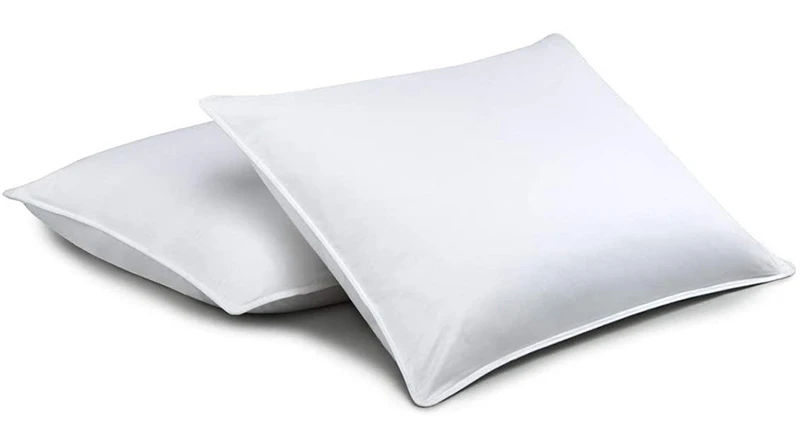Two white Chamber Down Pillows from Standard Textile Home