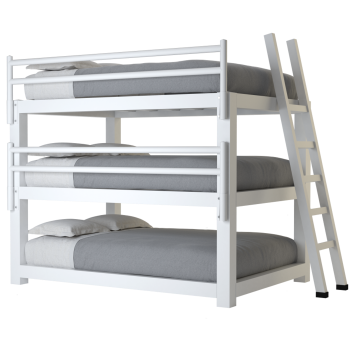 three high bunk beds