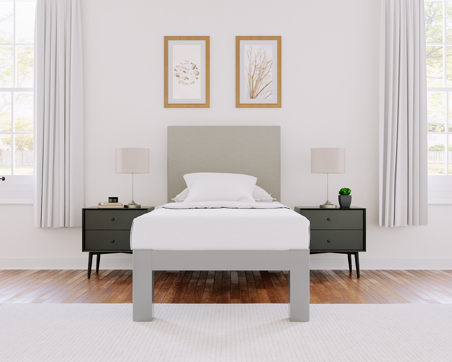 Twin Xl Platform Bed Gray Light Gray