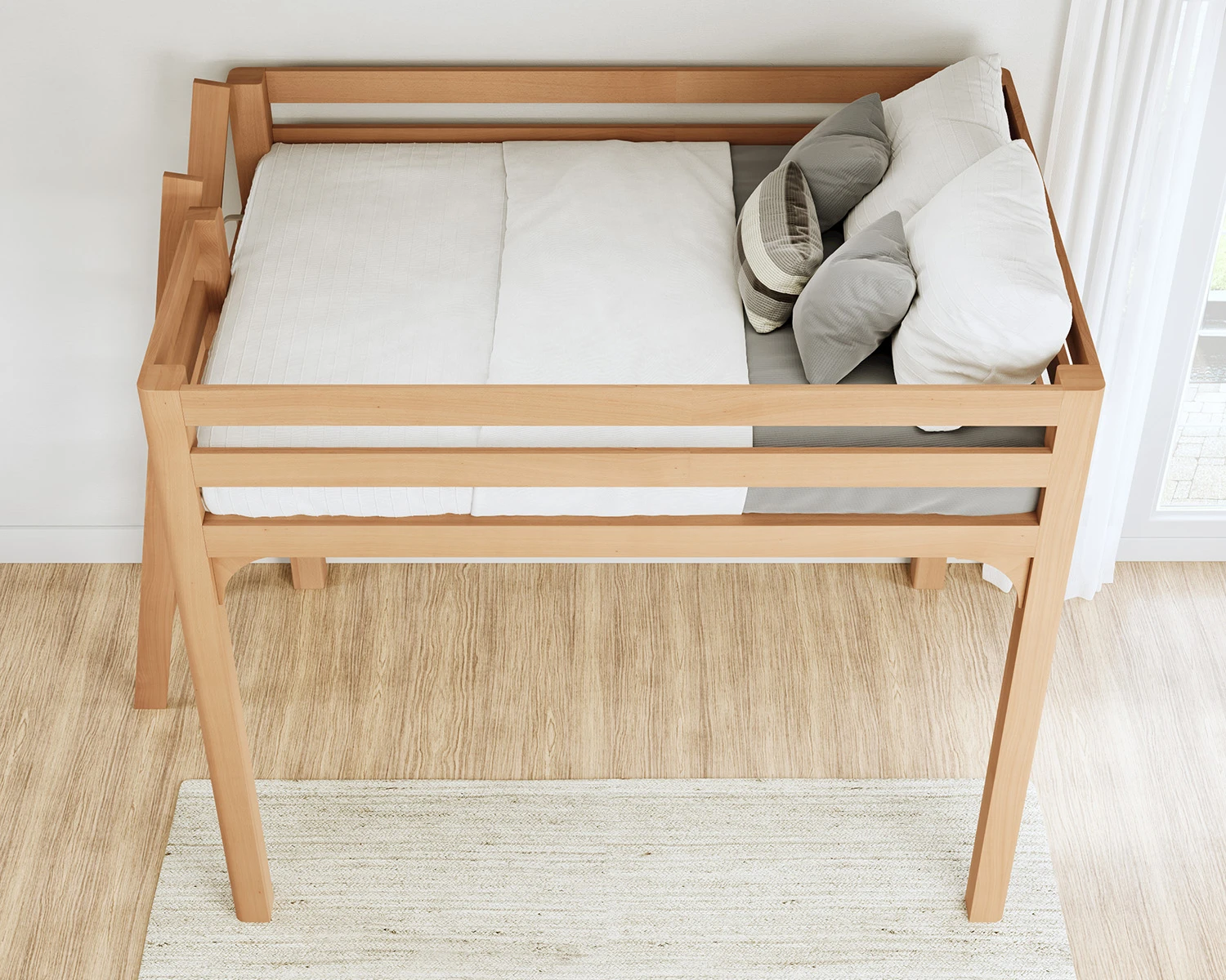 Queen Wood Loft Bed