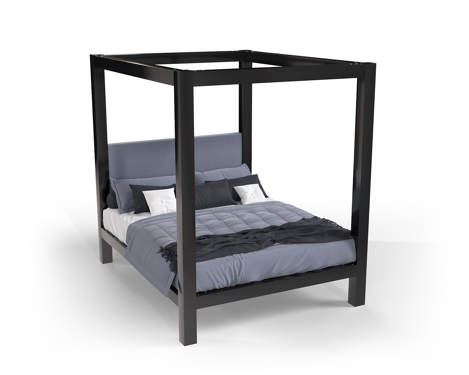 California King Canopy Bed Black