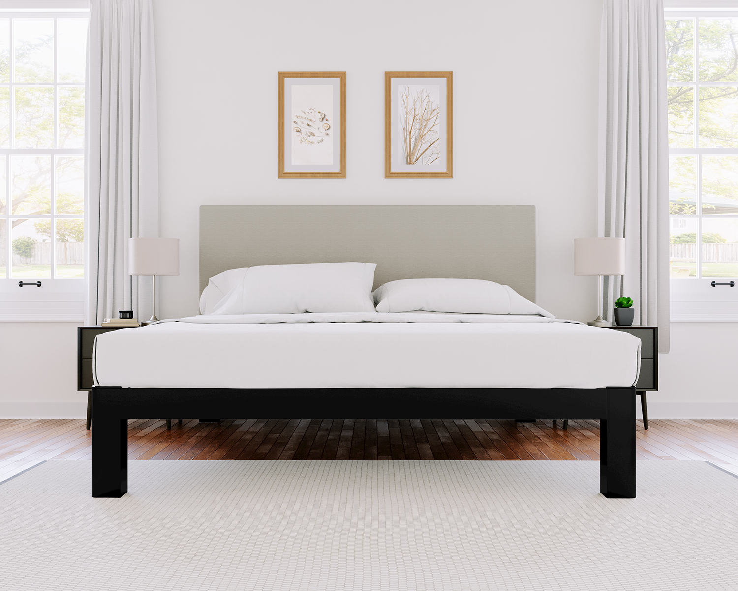 Texas King Platform Bed Black Light Gray