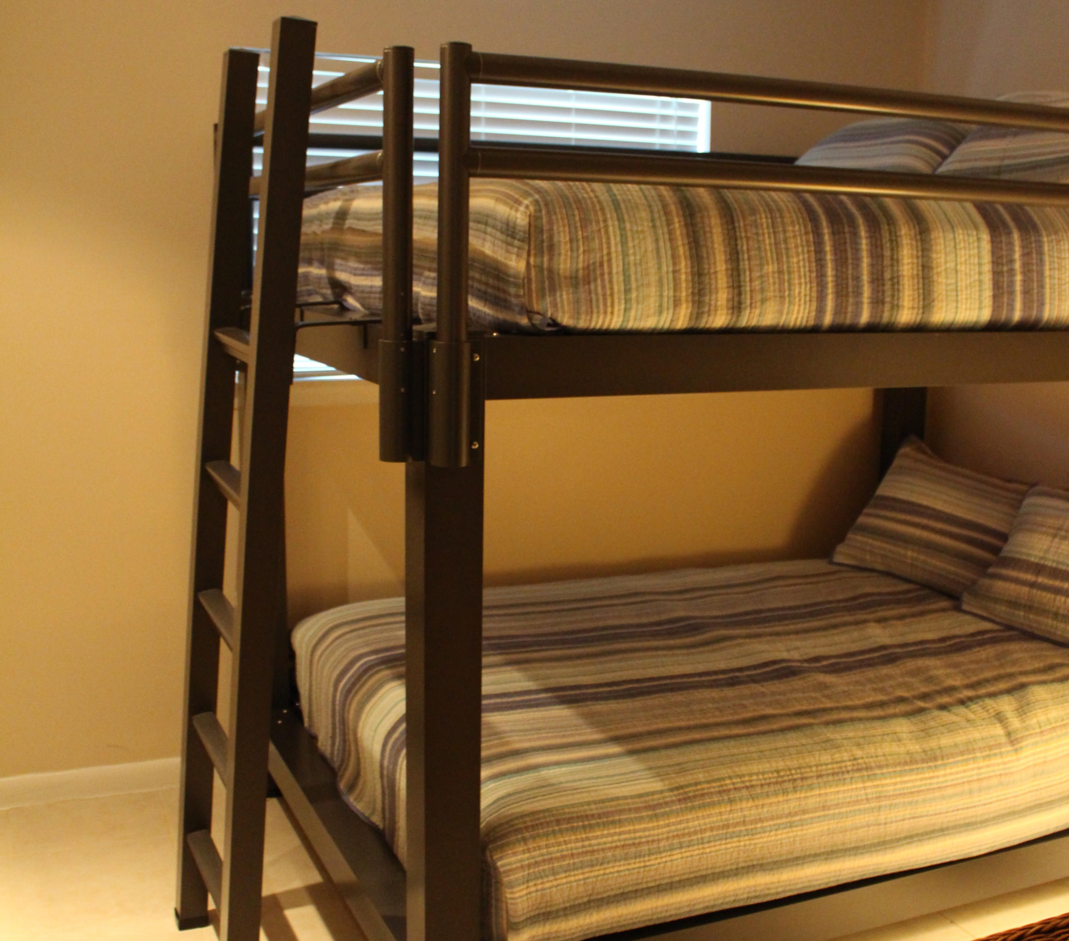 Black Bunk Bed in Basement