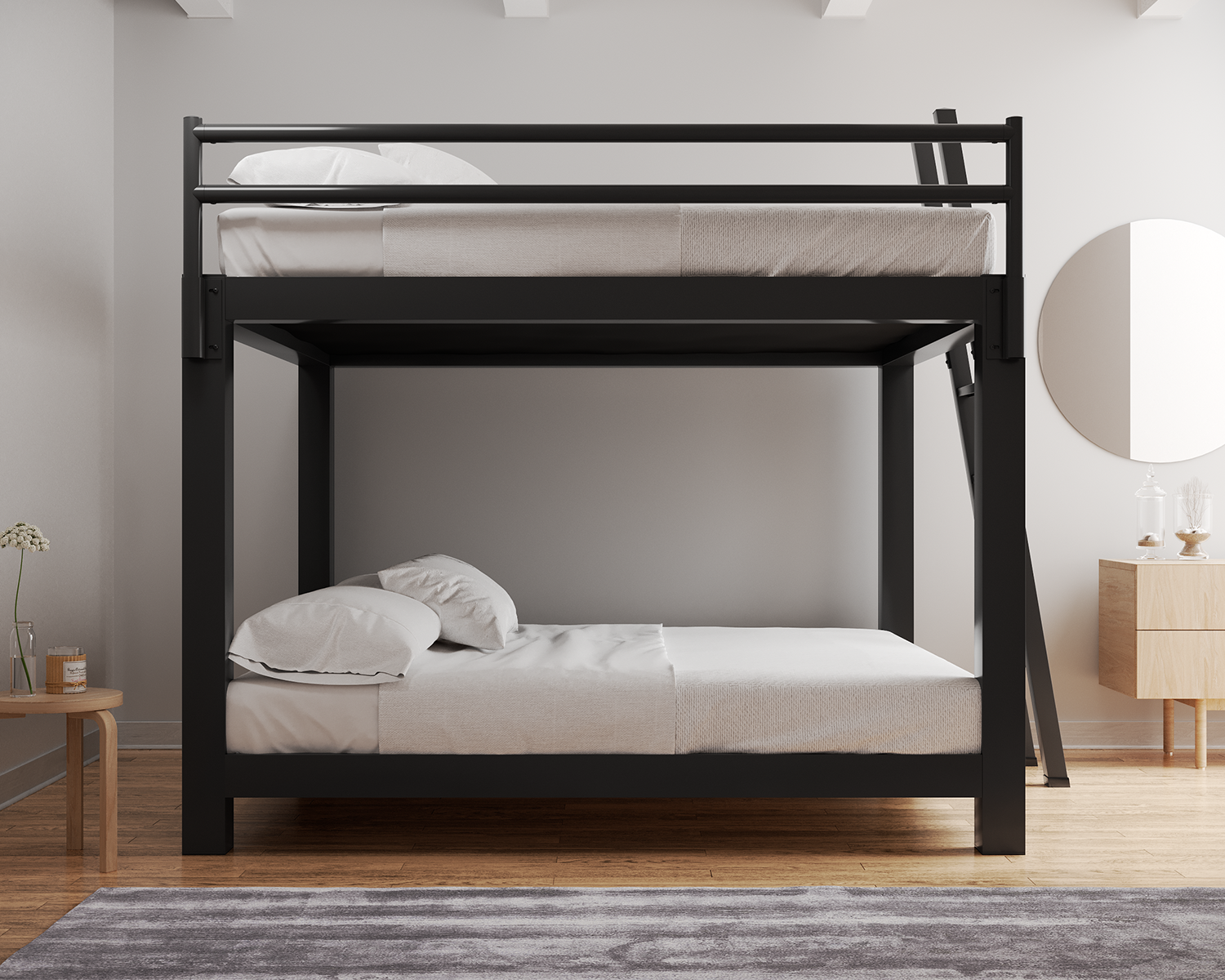 King Bunk Bed Charcoal Ladder