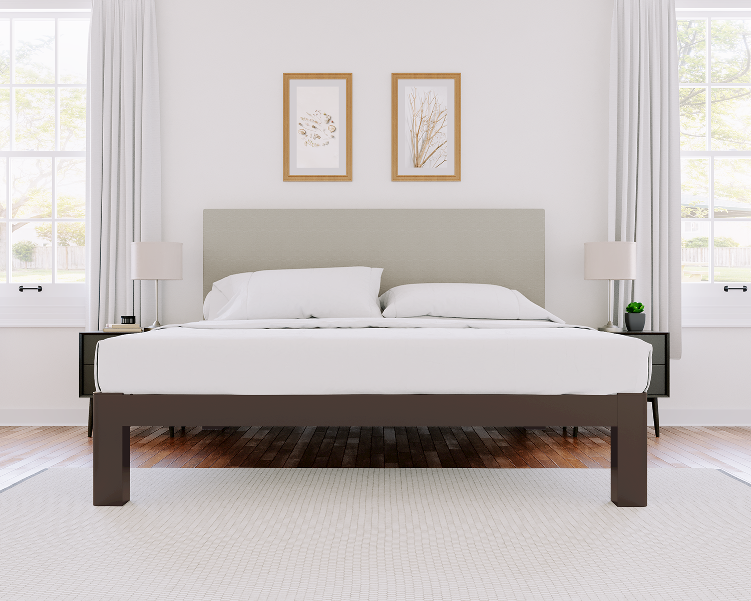 Texas King Platform Bed Bronze Light Gray