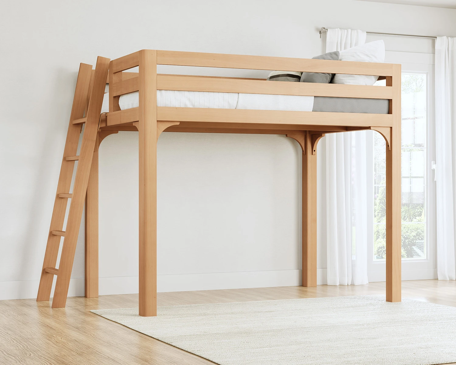 Queen Wood Loft Bed