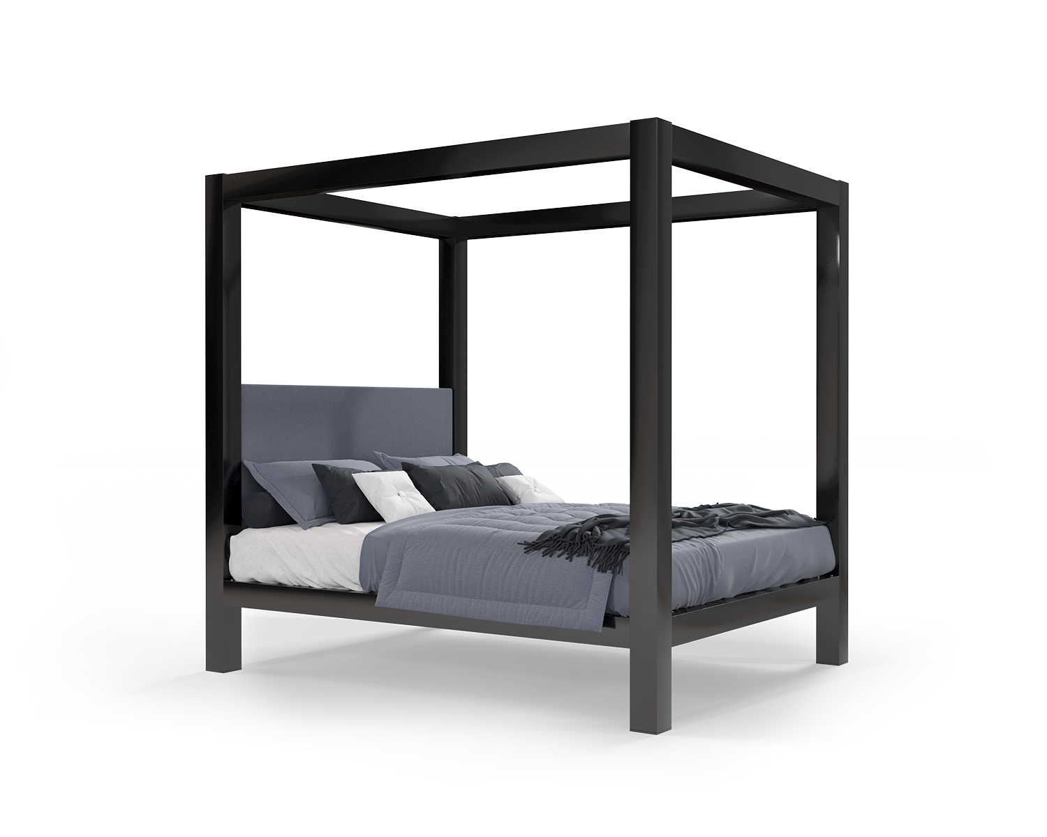 California King Canopy Bed Black