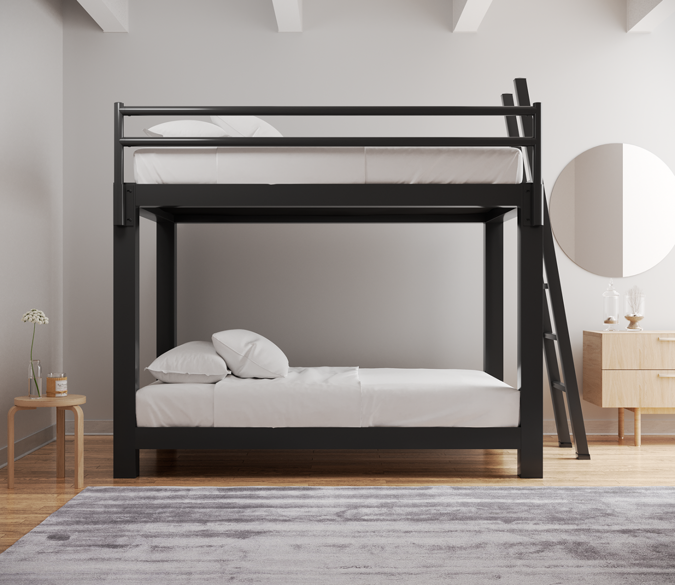 Full Xl Bunk Bed Charcoal Ladder