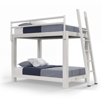 Full Over Full Adult Bunk Bed in White - Size 300x300