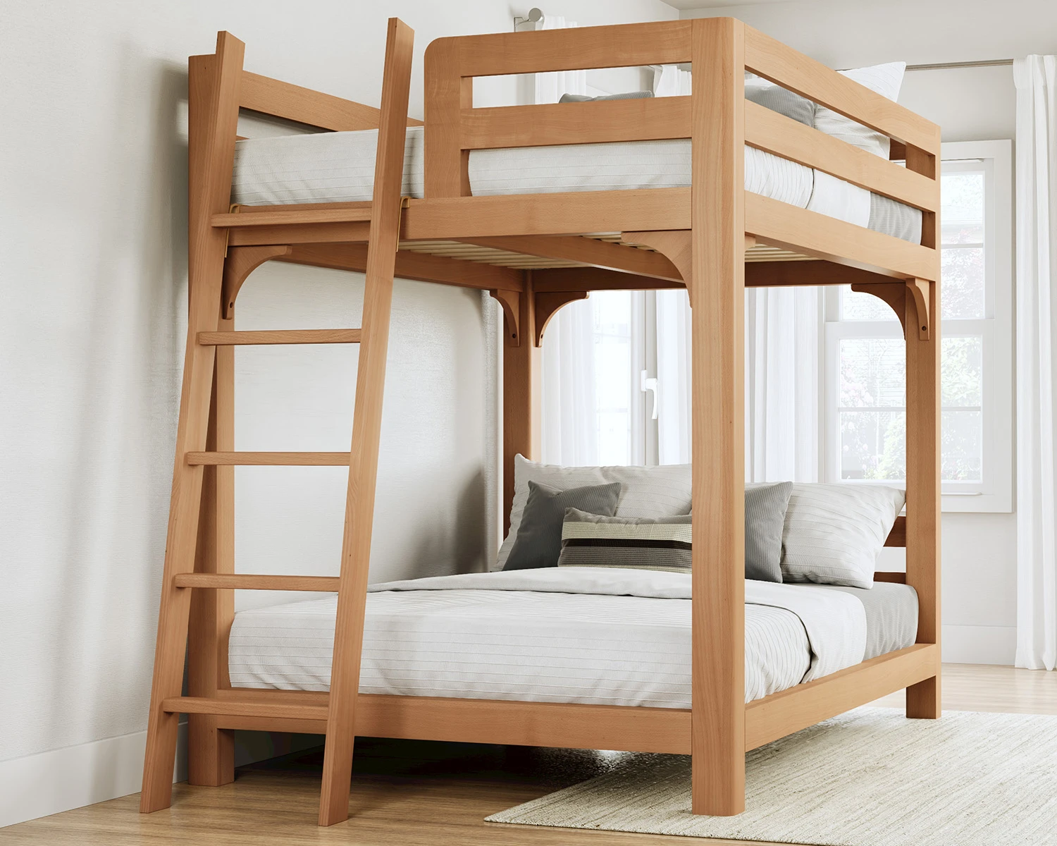 Queen Wood Bunk Bed