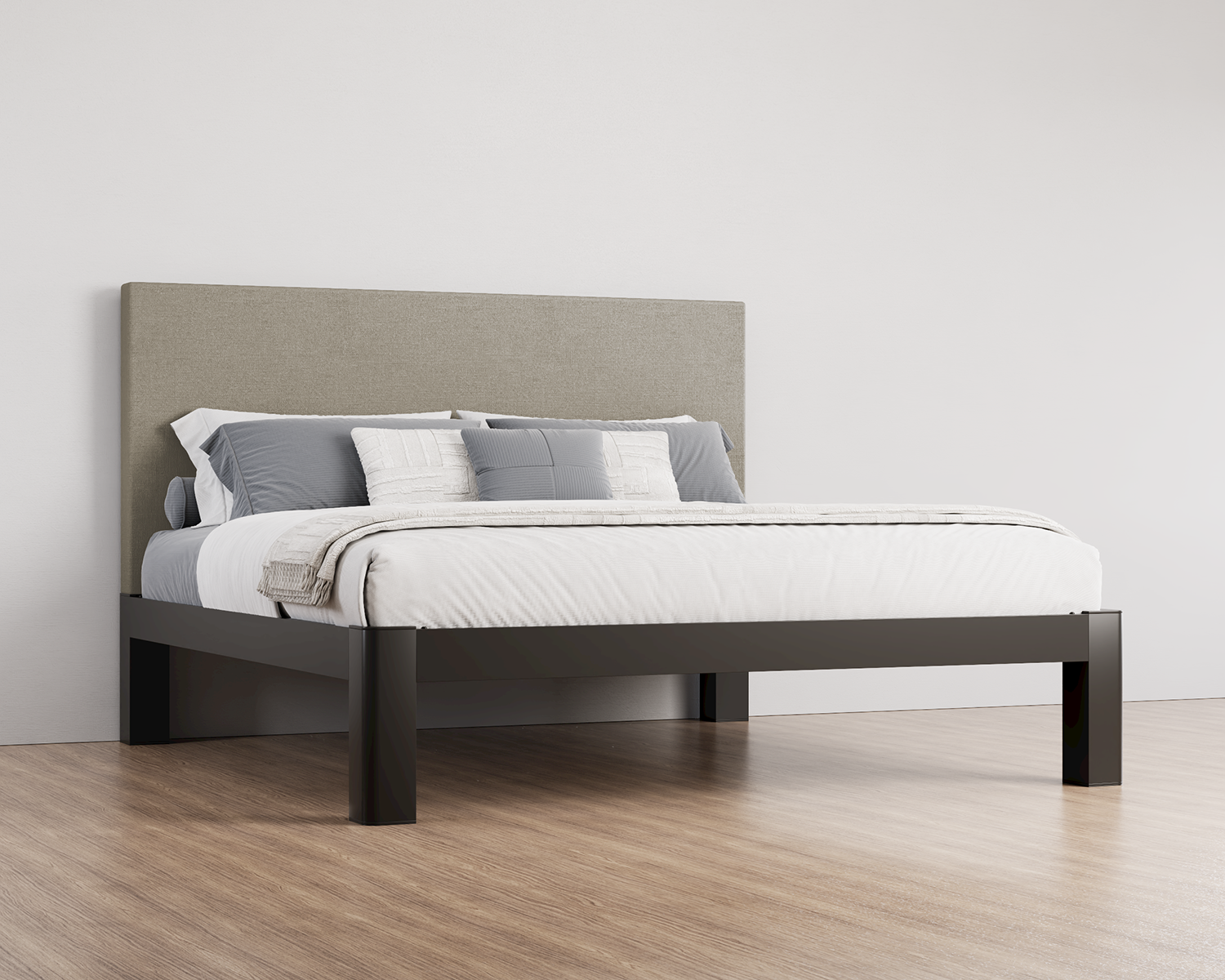 Charcoal Platform Bed Light Gray