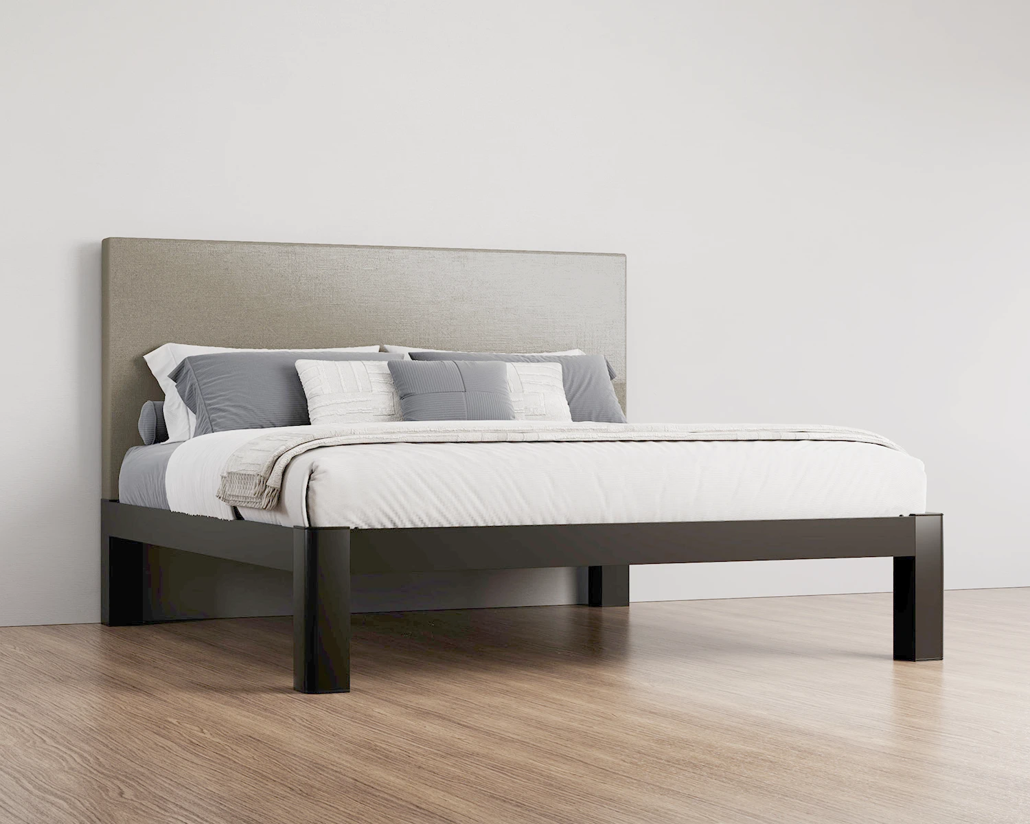 Charcoal Platform Bed Light Gray