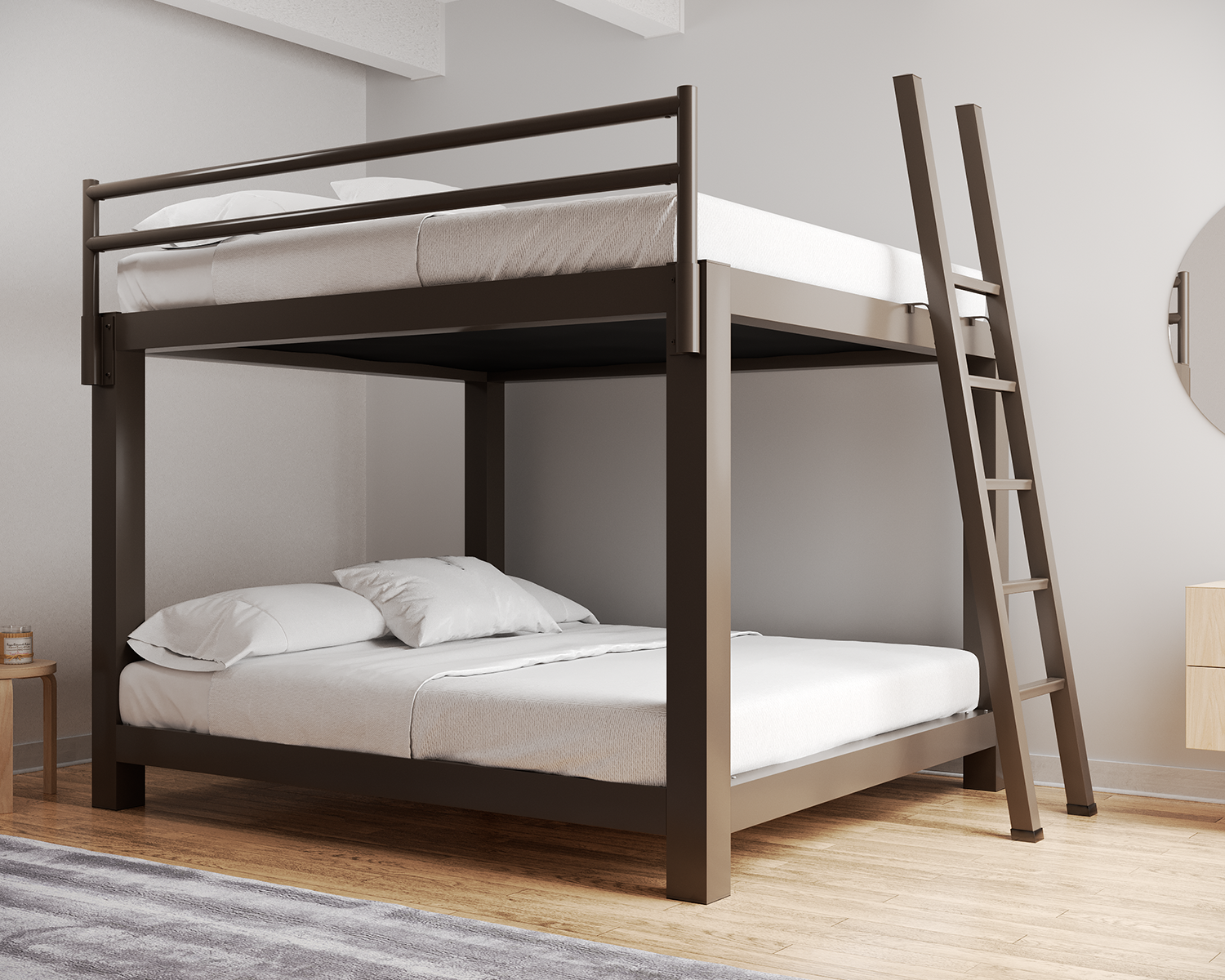 King Bunk Bed Bronze Ladder