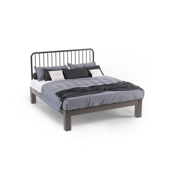 Charcoal California King size metal farmhouse bed