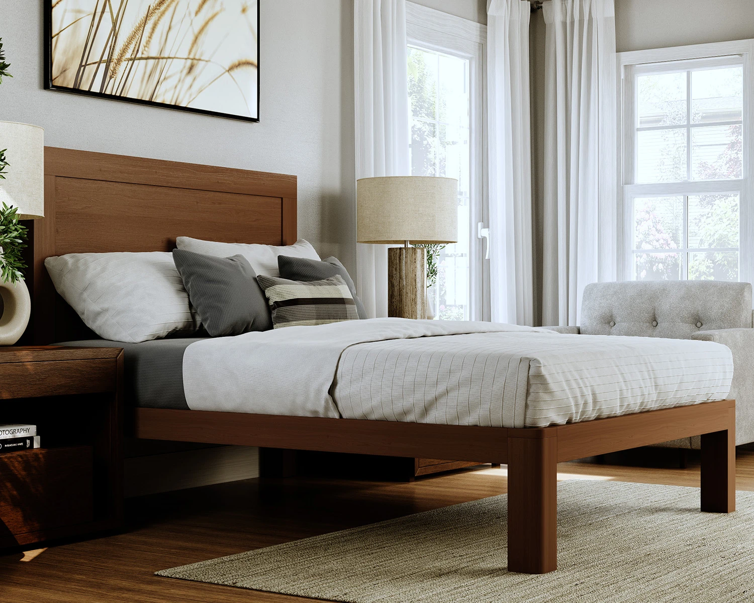 Queen Wood Platform Bed