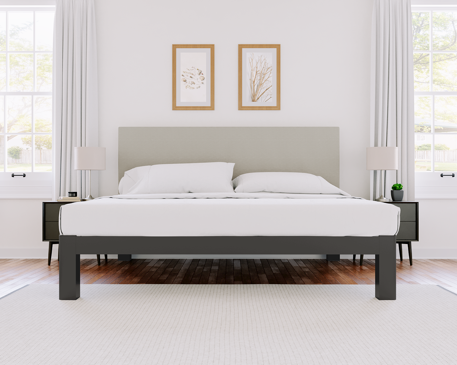 Wyoming King Platform Bed Charcoal Light Gray