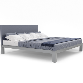 A light gray Alaskan King platform bed