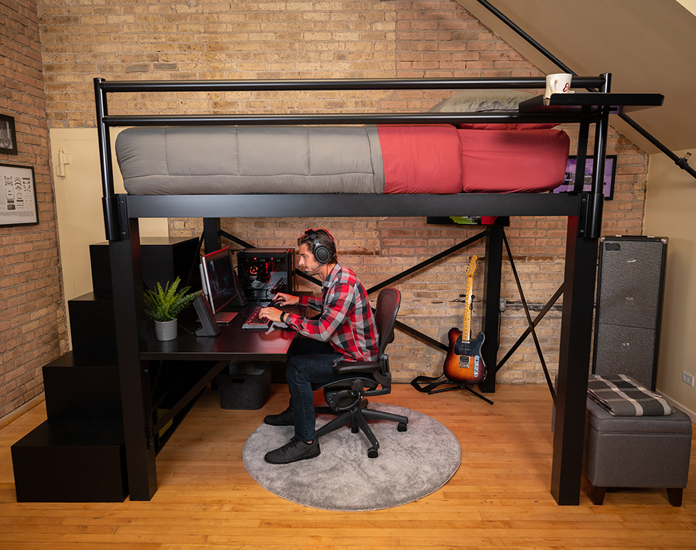 loft bed with stairs for adults