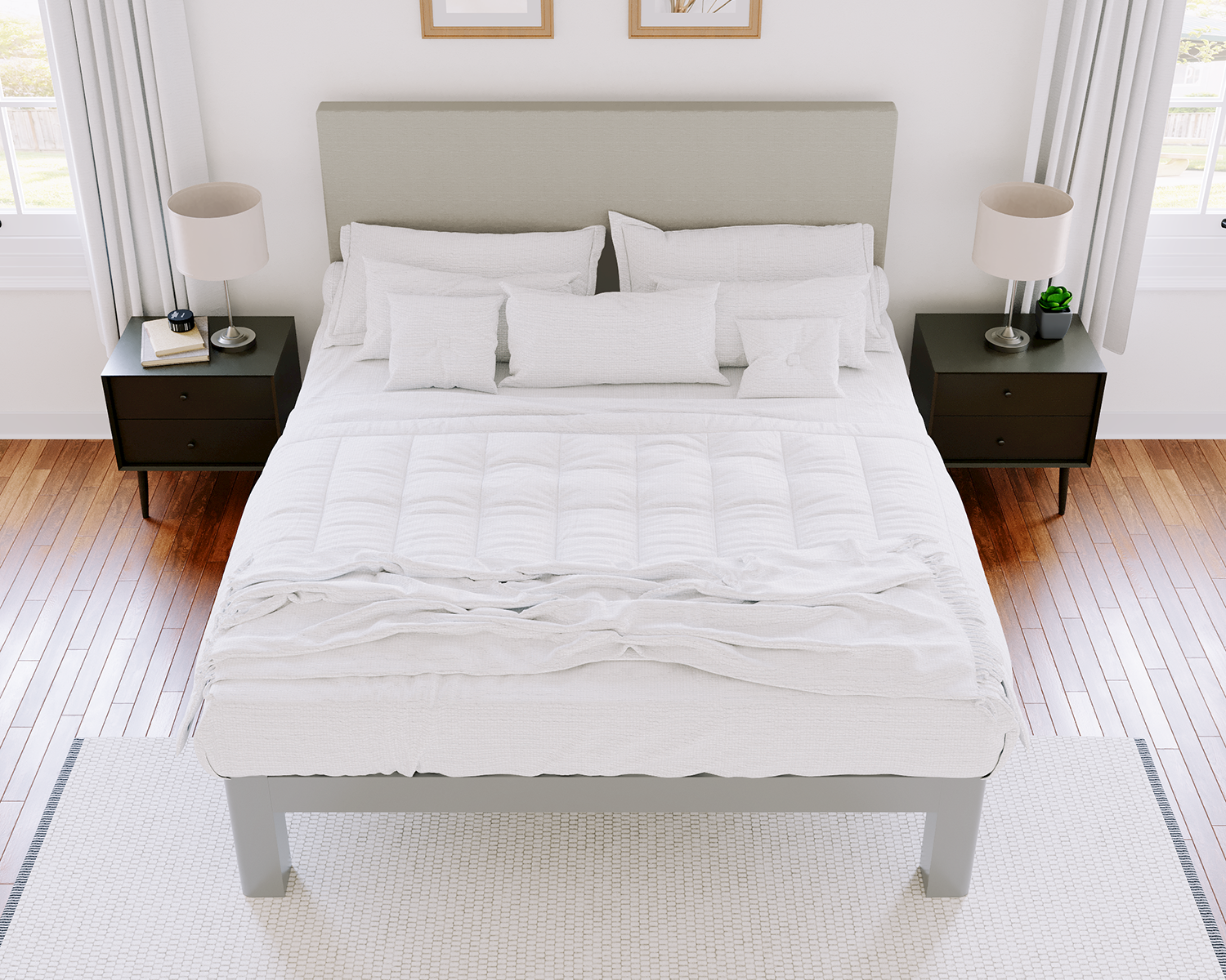 California King Platform Bed Gray Light Gray