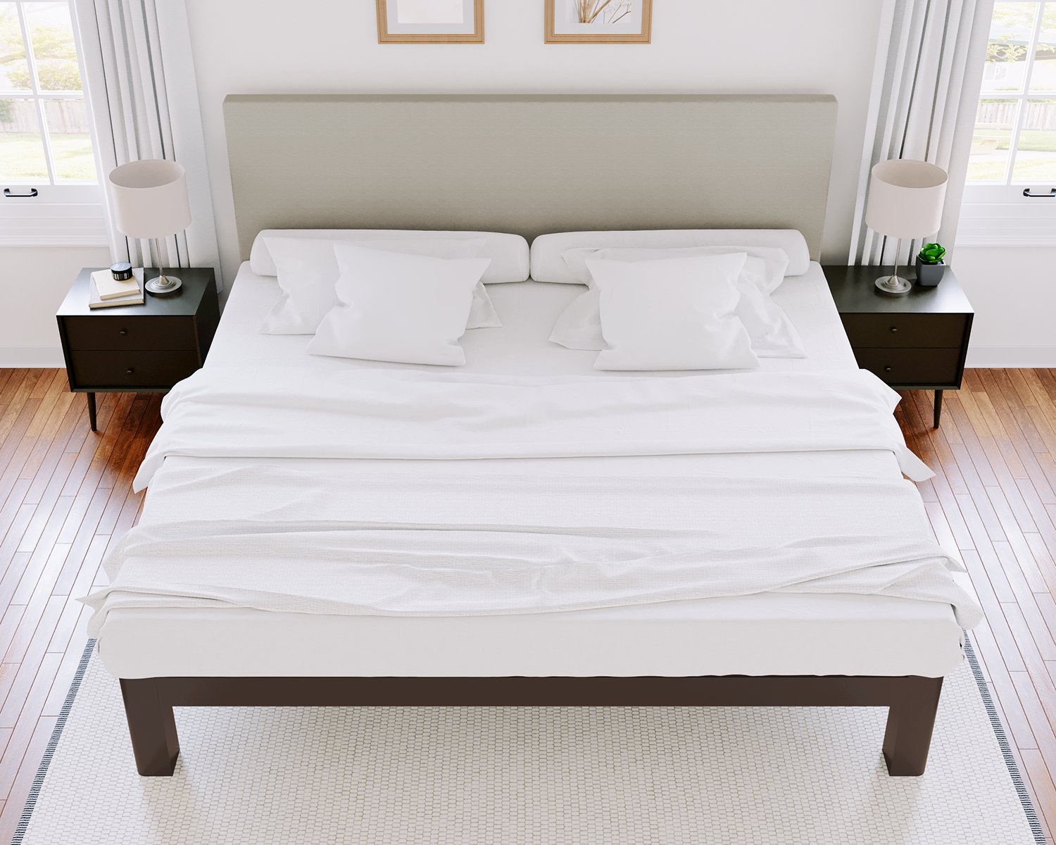 Alberta King Platform Bed Bronze Light Gray