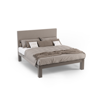 A light bronze colored California King size metal Platform Bed