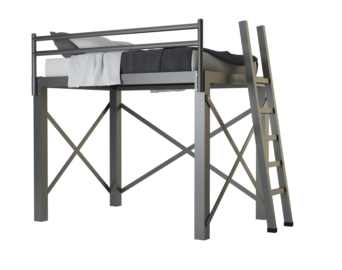A charcoal full size Adult Loft Bed