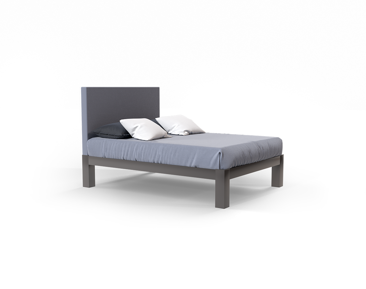 A charcoal queen size platform Standard Bed
