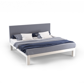 White Alberta King size metal Platform Bed