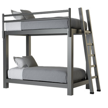 Twin Over Twin Adult Bunk Bed in Charcoal - Size 350x350