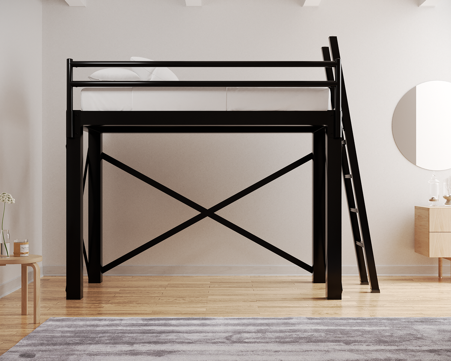 Twin Xl Loft Bed Black Ladder