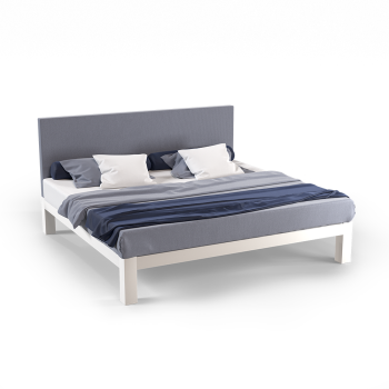 White Alberta King size metal Platform Bed