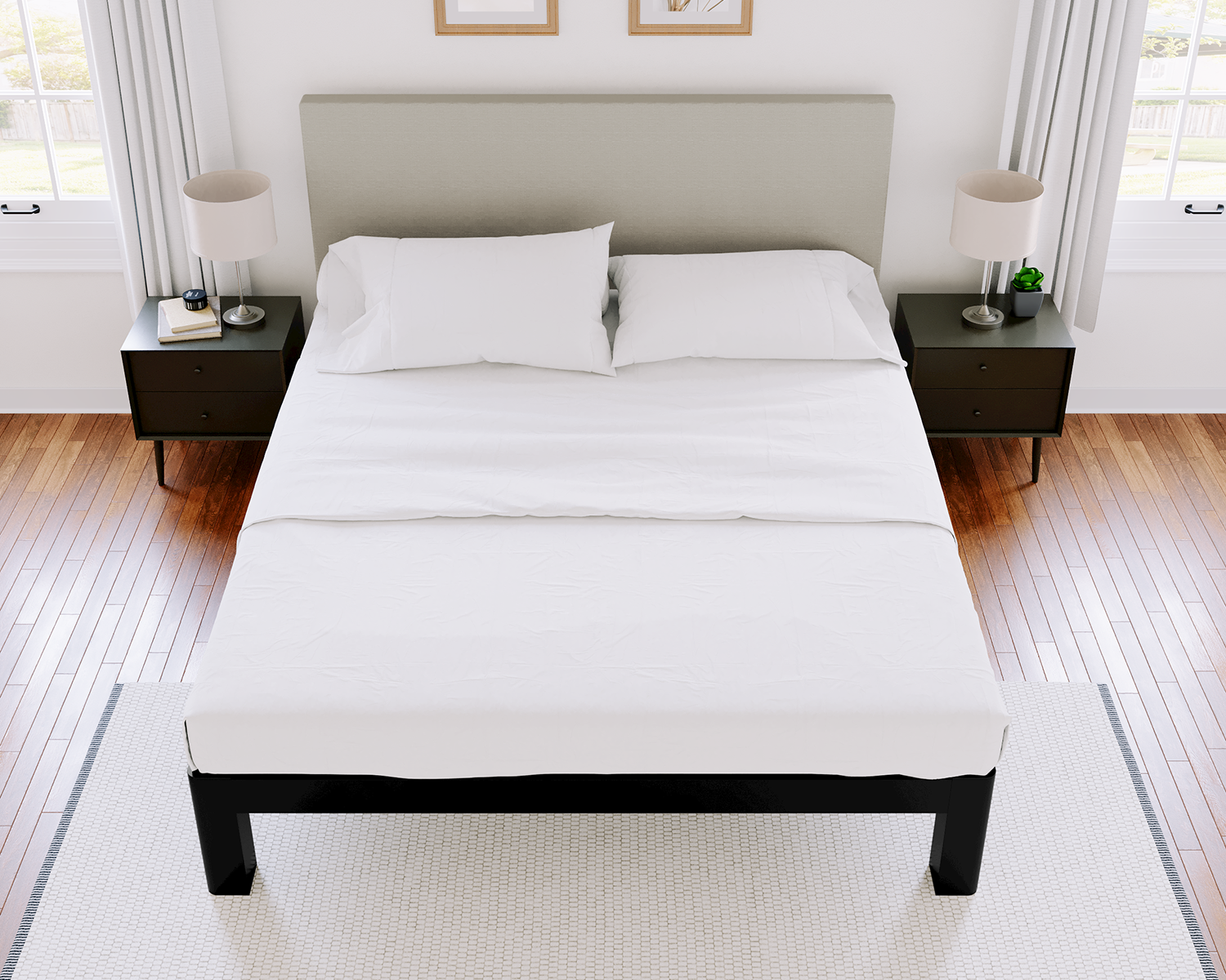 Texas King Platform Bed Black Light Gray